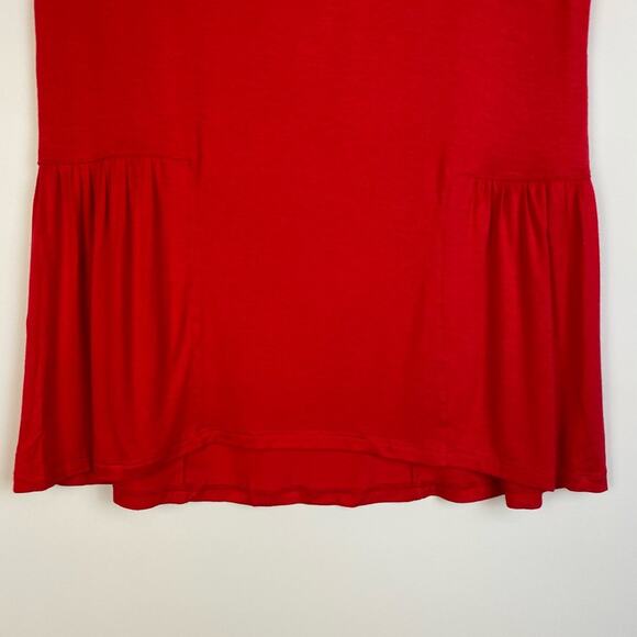 WONDER NATION GIRLS RED POPLIN TOP SIZE LARGE - Picture 4 of 10